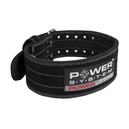 Пояс для пауерліфтингу Power System PowerLifting шкіряний чорний M