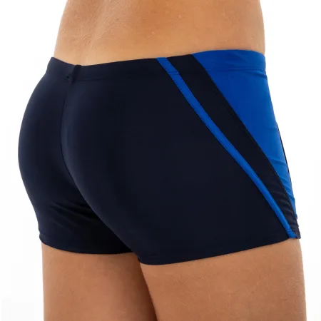 Плавки боксери для хлопчиків для плавання вік 6-10років чорно-синій 10