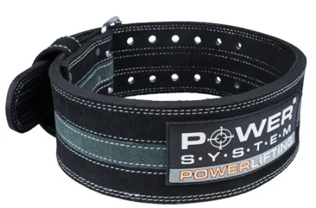 Пояс для пауерліфтингу Power System PS-3800 PowerLifting шкіряний Black/Grey Line - XXL