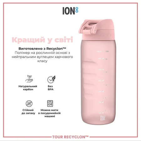 Пляшка для води ION8 750 мл. (ЕКО пляшка) BPA Free, Rose Quartz