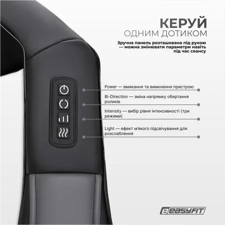 Масажер для шиї EasyFit Shiatsu (роликовий шиацу-масаж плечей і тіла)