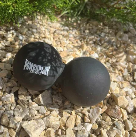 Масажний силіконовий подвійний м'яч PowerPlay PP-4355 Silicone Lacrosse Peanut Ball (6,3*12,6 см.) чорний