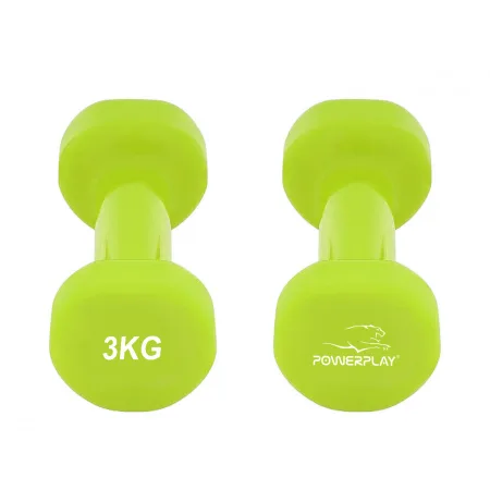 Гантелі вінілові PowerPlay 4125 Achilles 2*3 кг. зелені (пара - 2шт.)