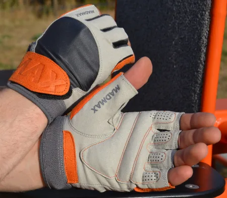Рукавички для фітнесу MadMax MFG-850 Crazy Grey/Orange M