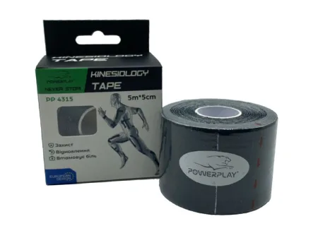 Kinesiology Tape PowerPlay 4315 Black 5 cm*5 m