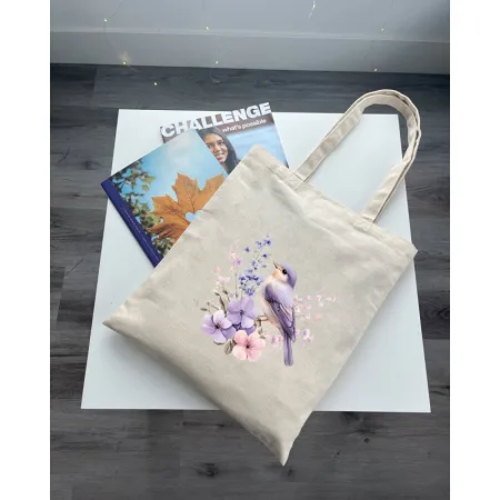 Екошопер BookOpt BK 4106 пташка на квітах бежевий