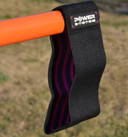 Тканева гумка для фітнесу та спорту Power System PS-4091 Booty Band LVL 1 Black/Pink d_64 см. навантаження 18 - 23 кг.