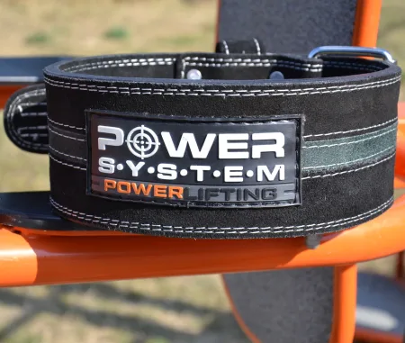 Пояс для пауерліфтингу Power System PS-3800 PowerLifting шкіряний Black/Grey Line - XXL