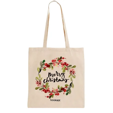 Екошопер BookOpt BK4018 Merry Christmas бежевий