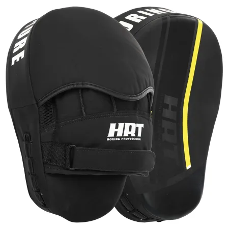 Лапа Вигнута для боксу та єдиноборств HARD TOUCH 19x5x25 см 2 шт - 23 см - Чорний, Жовтий