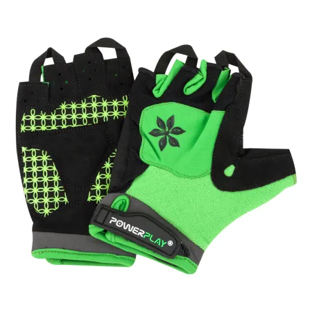 Велоперчатки женские PowerPlay 5284 B зелёные - XS
