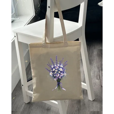 Екошопер BookOpt BK 4105 Лавандовий букет бежевий