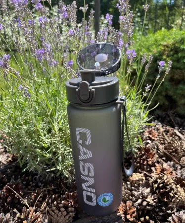 Пляшка для води CASNO - 850 мл KXN-1183 сіра + металевий вінчик