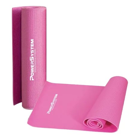 Килимок для йоги та фітнесу Power System PS-4014 PVC Fitness Yoga Mat рожевий 173x61x0,6