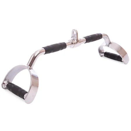 Curved pull-down handle with wide parallel grip for cable machine