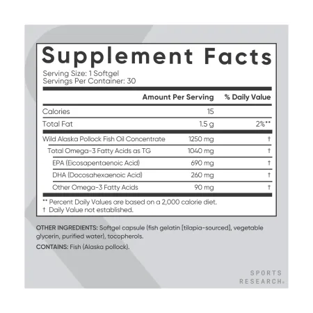 Omega-3 Fish Oil Alaska Pollock 1250 мг - 30 софтгель