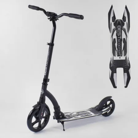 Самокат BEST SCOOTER 52695 чорний, амортизатор 1