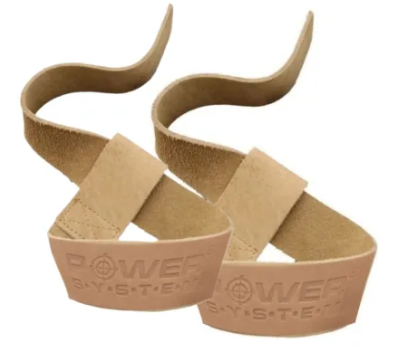 Лямки для тяги шкіряні Power System PS-3320 Leather Straps бежеві