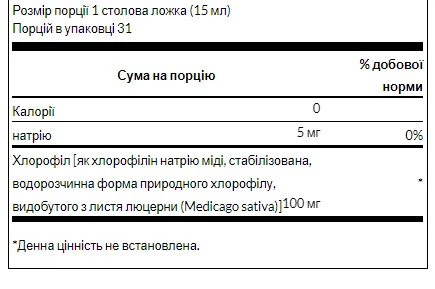 Рідкий хлорофіл - 473 мл