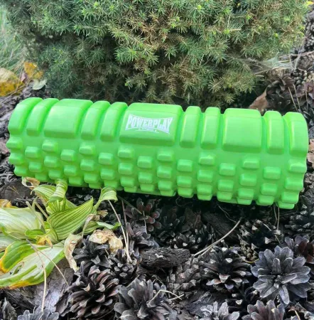 Масажний ролик (роллер) PowerPlay 4342 Massage Roller зелений 30x10 см