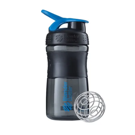 Blender Bottle SportMixer - 590 мл чорний/cyan