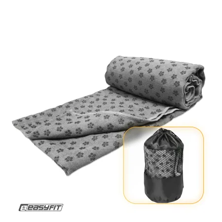 Рушник для йоги з мікрофібри EasyFit Yoga Mat Towel сірий