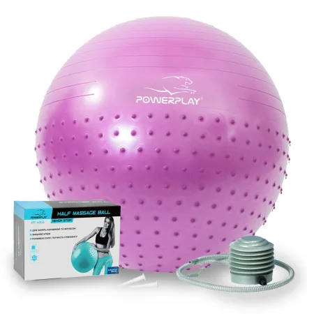 Fitness Ball (Gymball) PowerPlay 4003 Ø75 cm semi-massage purple + pump