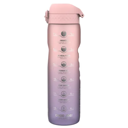 ION8 Water Bottle 1000 ml. BPA Free, Times to Drink, (ECO Bottle) BPA Free, Periwinkle & Rose