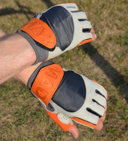 Рукавички для фітнесу MadMax MFG-850 Crazy Grey/Orange M