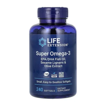 Super Omega-3 EPA/DHA Fish Oil Sesame Lignans & Olive Extract - 240 софтгель