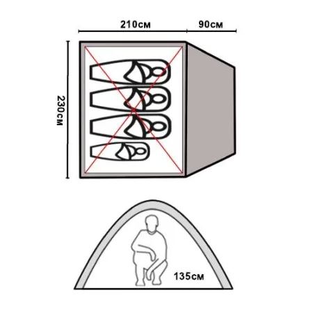4-Person Tent GreenCamp with Automatic Frame