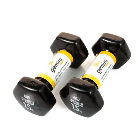 Гантелі Sport для фітнесу з вініловим покриттям 2 шт по 1.5 кг GSD-1.5BK