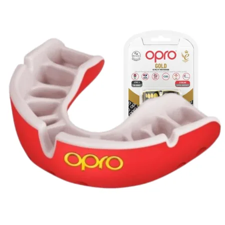 Капа OPRO Gold доросла (вік 11+) Red/Pearl (art.102504004)