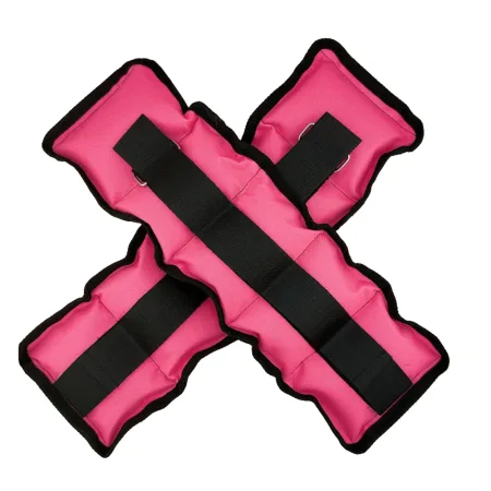 Обтяжувачі-манжети з піском по 2 кг чорно-рожевий