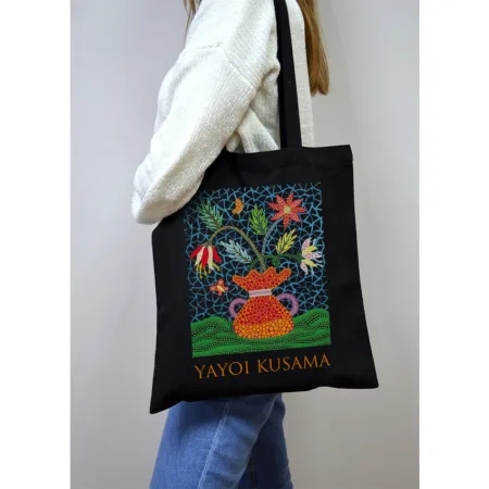 Екошопер BookOpt BK4084 YAYOI KUSAMA квіти, чорний