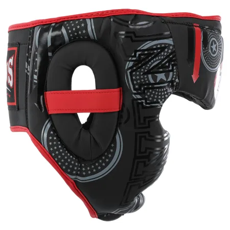 Шолом боксерський з повним захистом PVC TWN Чорно-Червоний M
