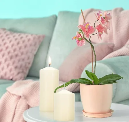 Набір свічок 4 шт. циліндр молочний sw50/4