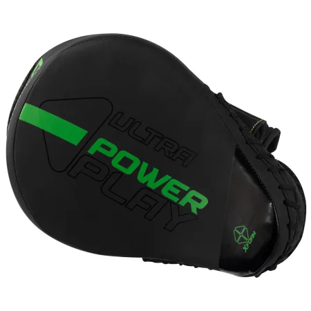 Лапи боксерські PowerPlay 3044 Pro Carbon Ultra Series чорно-зеленіі PU [пара]