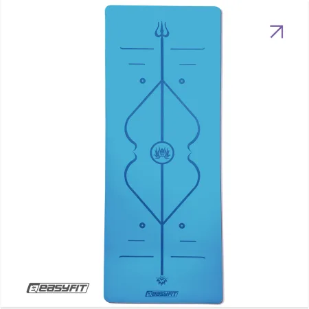 Professional yoga mat EasyFit Pro rubber 5 mm blue