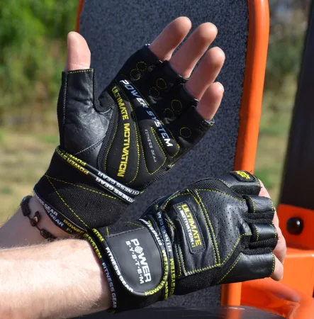 Рукавички для фітнесу Power System PS-2810 Ultimate Motivation Black/Yellow Line - XL