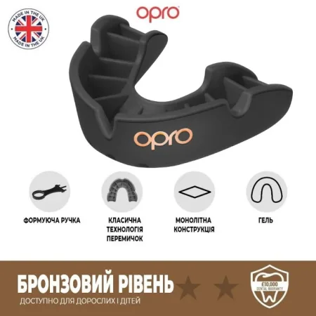Капа боксерська OPRO Bronze чорний art