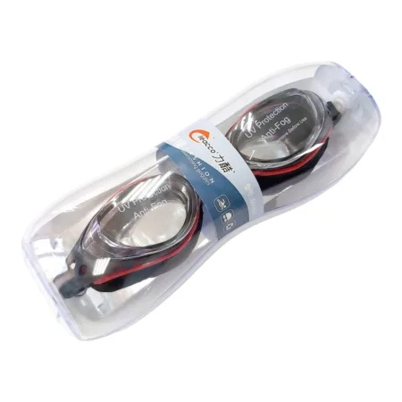 Окуляри для плавання LEACCO чорно-червоний