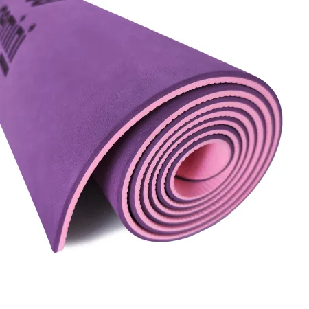 Килимок для фітнесу та йоги Sport TPE+TC 6 мм - фіолетово-рожевий