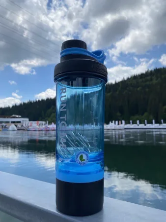 Шейкер спортивний з контейнером Casno 600 мл KXN-1199 з вінчиком синій