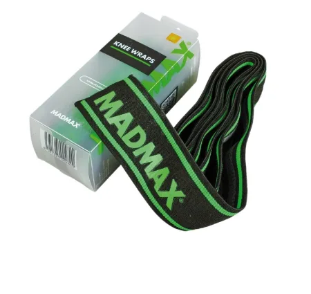 Бинти на коліна MadMax MFA-299 Non slide & slip knee wraps 2,0m Black/Green