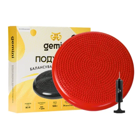 Балансировочная массажная подушка с насосом и коробками красный