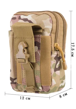 Підсумок-органайзер для телефону, документів та особистих речей мультикам (тактичний утилітарний, на РПС, пояс, жилет, ремінь, MOLLE)