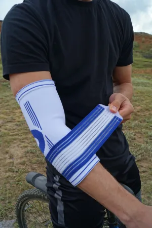 Налокітник Power System PS-6007 Elbow Support Pro білий/Blue 1 шт. S/M