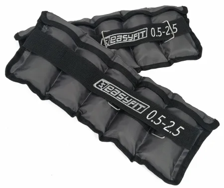 EasyFit Metal Adjustable Ankle and Arm Weights Set with Variable Weight 0.5 - 2.5 kg