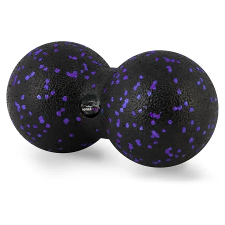 Масажний м'яч подвійний PowerPlay PP-4352 Epp foam Арахіс ball d8*16 cm. Чорно/Фіолетовий